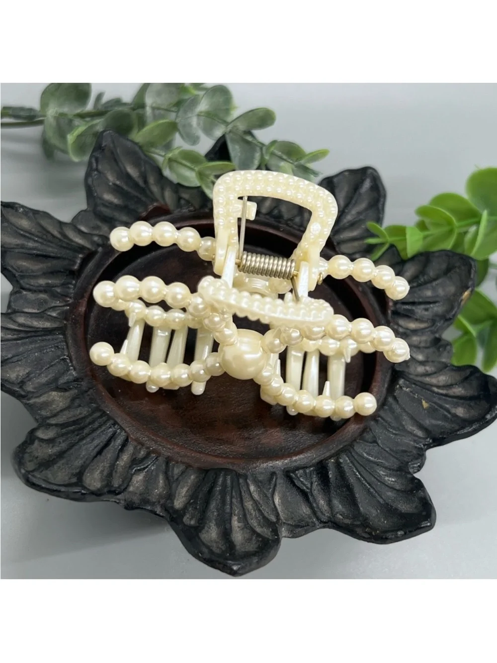 Pearl Accent Cream Hair Claw Clip FINAL PRICE DROP